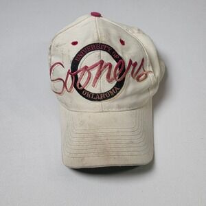The Game Oklahoma Sooners Hat Mens OSFA Cream Vintage Snapback NCAA Cap Vintage